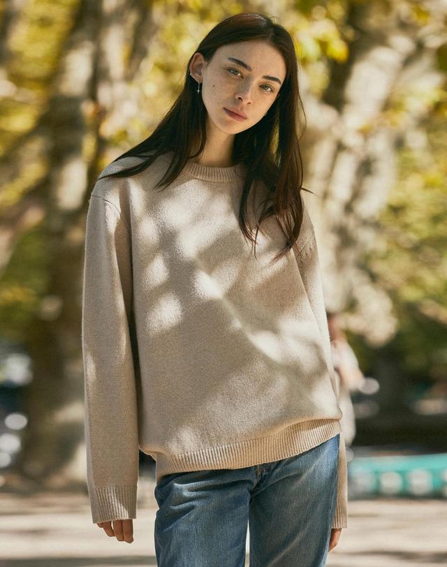 미니멀프로젝트 미니멀프로젝트 소프트 베이직 오버핏 니트 MNT107 5color 착용컷