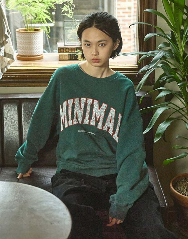 미니멀프로젝트 MNMP 크랙나염 맨투맨 MMT132-X / 4color W 착용컷