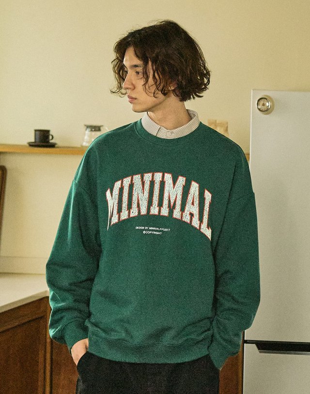 미니멀프로젝트 MNMP 크랙나염 맨투맨 MMT132-X / 4color M 착용컷
