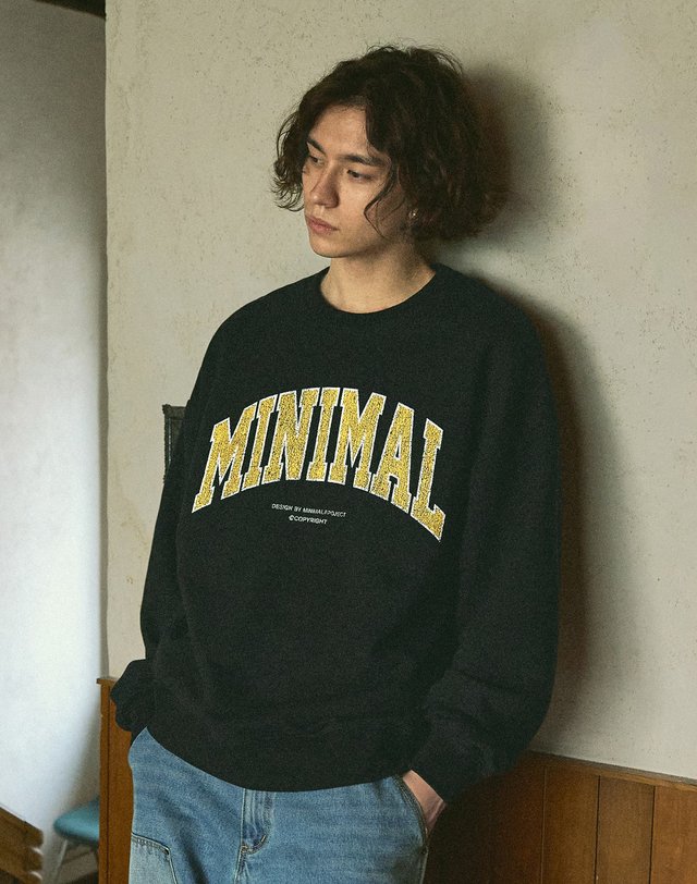 미니멀프로젝트 MNMP 크랙나염 맨투맨 MMT132-X / 4color M 착용컷