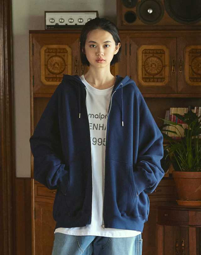 미니멀프로젝트 시그니처 피치스킨 후드집업 MZT113 / 5color W 착용컷
