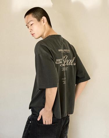 레터링 피그먼트 크롭 반팔티셔츠 MST171C / 4COLOR M