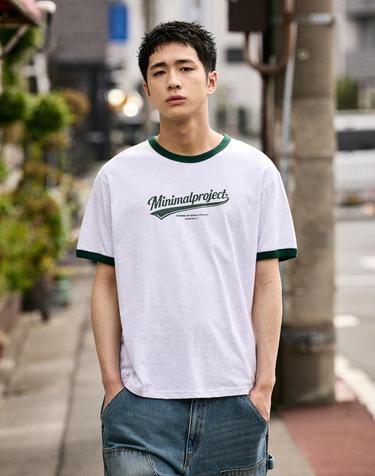 워시드 드로잉 링거 반팔 티셔츠 MST185 / 6COLOR M