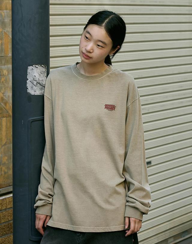미니멀프로젝트 트랜지션 피그먼트 오버핏 롱 슬리브 티셔츠 MLT117 / 5color W 착용컷