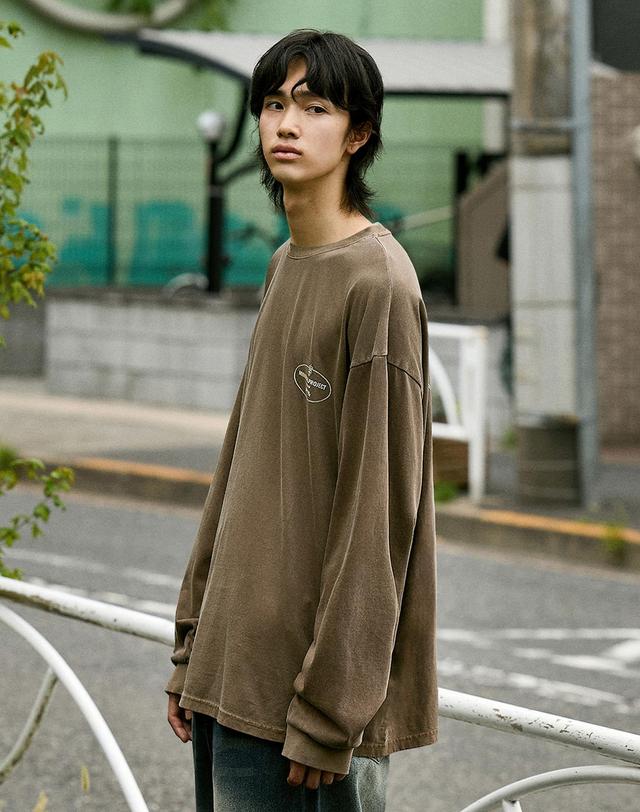 미니멀프로젝트 웨어러블 피그먼트 오버핏 롱 슬리브 티셔츠 MLT116 / 4color M 착용컷