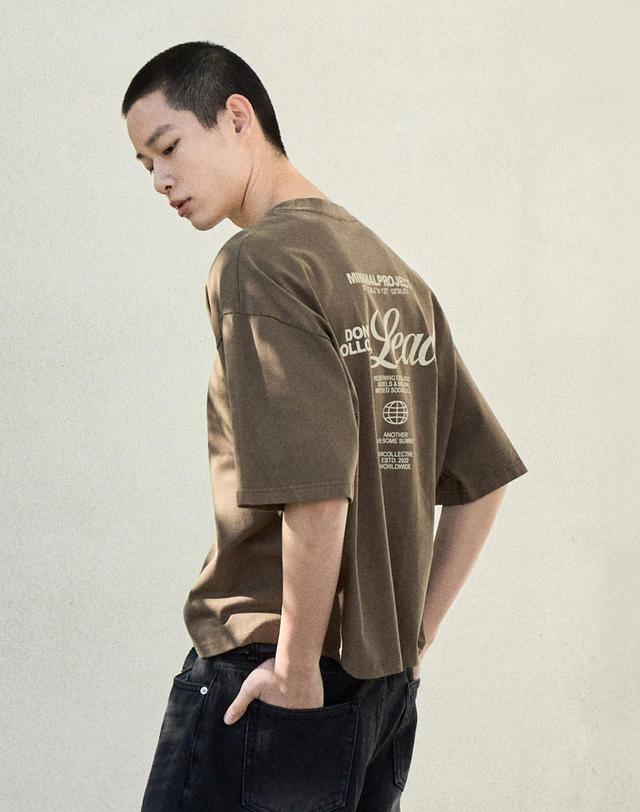 미니멀프로젝트 레터링 피그먼트 크롭 반팔티셔츠 MST171C / 4COLOR M 착용컷