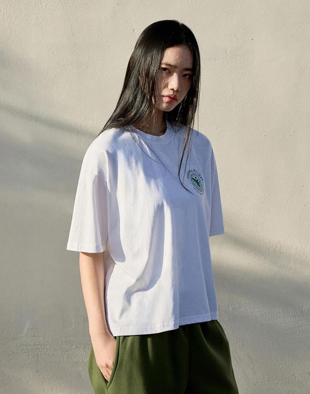 미니멀프로젝트 웨일 피그먼트 크롭 반팔티셔츠 MST166C / 3COLOR W 착용컷
