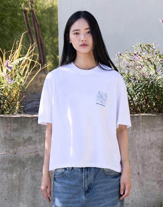 미니멀프로젝트 썬셋비치 오버핏 크롭 반팔티셔츠 MST161C / 4COLOR W 착용컷