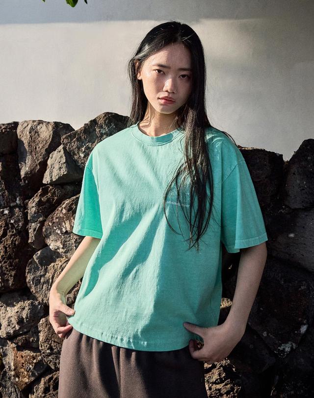 미니멀프로젝트 썬셋비치 오버핏 크롭 반팔티셔츠 MST161C / 4COLOR W 착용컷