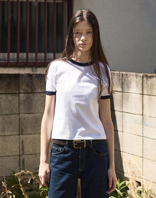 미니멀프로젝트 언더 로그 링거 반팔 티셔츠 MST186 / 6COLOR W 착용컷