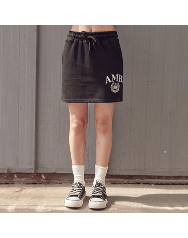 엠블러 BIG AMB 면 스커트 ASK301-블랙