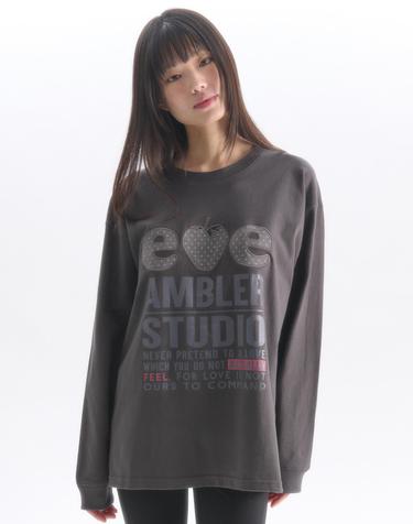 엠블러 남여공용 Black Strawberry 롱슬리브 AJS302-다크그레이