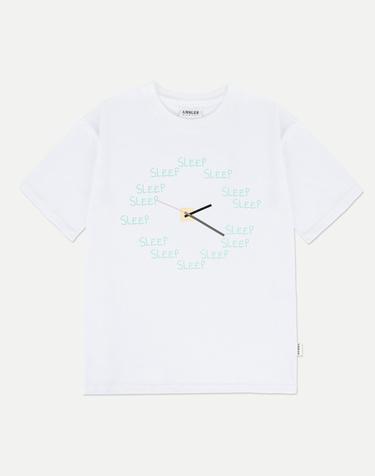 엠블러 남여공용 Sleep Clock 반팔 티셔츠 AS1319-화이트