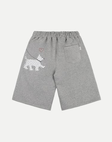 엠블러 남여공용 Puppy Puppy Bermuda Pants 버뮤다 원턱 스웨트 숏츠 반바지 ASP902-멜란지