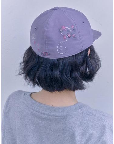 엠블러 남여공용 Vintage Butterfly Cap 자수 캠프 볼캡 AH702-퍼플