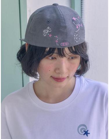 엠블러 남여공용 Vintage Butterfly Cap 자수 캠프 볼캡 AH702-다크그레이