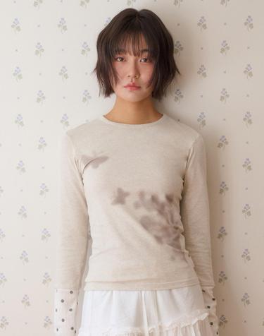 엠블러 Shadow of Bloom 레이어드 롱슬리브 AJS307-오트밀