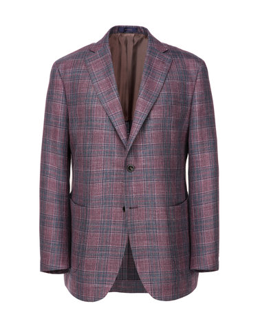 [LORO PIANA 원단] 바이올렛 체크 울혼방 긴팔자켓