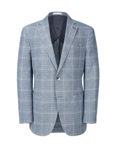 [ZEGNA] 블루 체크 긴팔자켓
