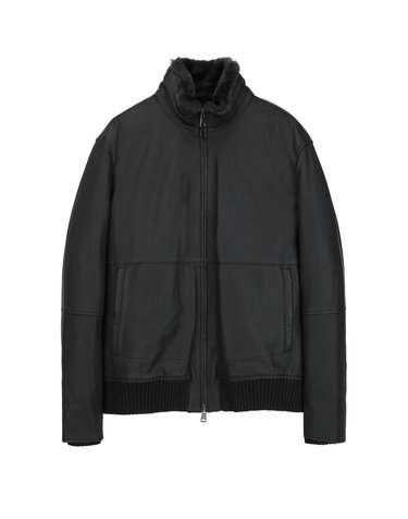 [GALLOTTI] 그레이 양가죽 퍼배색 블루종