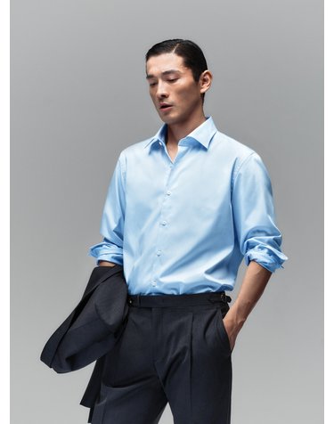 라이트블루 베이직 레귤러 핏 드레스 셔츠