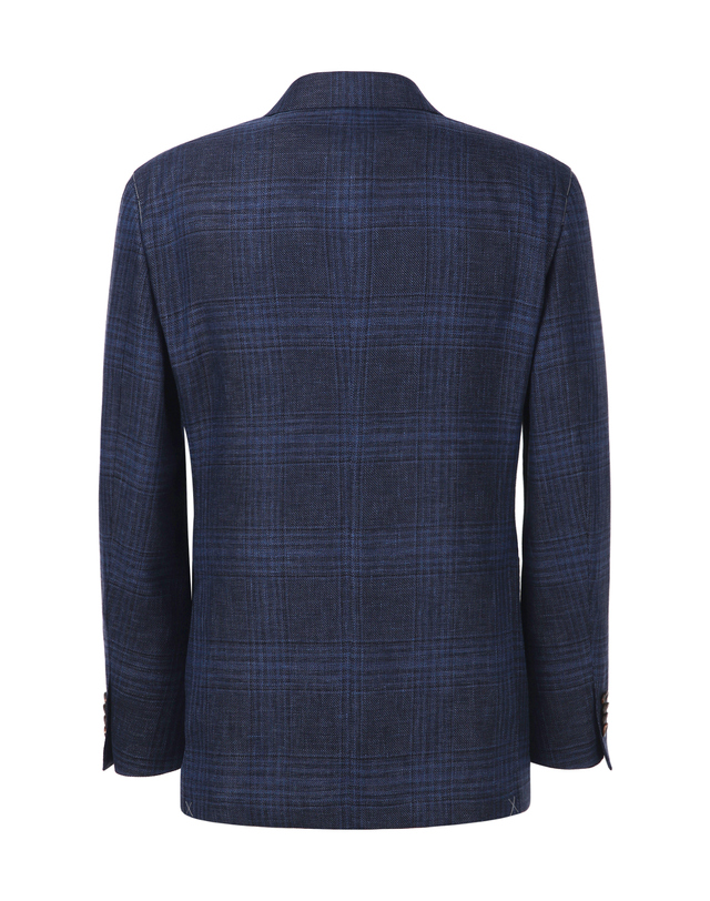 마에스트로 남성 [ALBERO][ZEGNA] 다크블루 체크 울실크린넨 자켓 진한 블루 착용컷