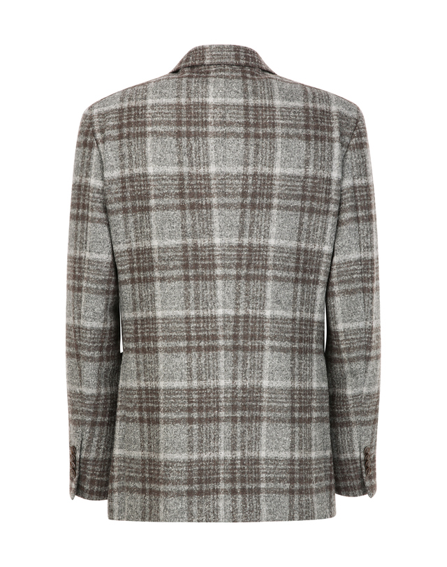마에스트로 남성 [LORO PIANA 원단] 그레이 앙고라 부클 체크 자켓 착용컷
