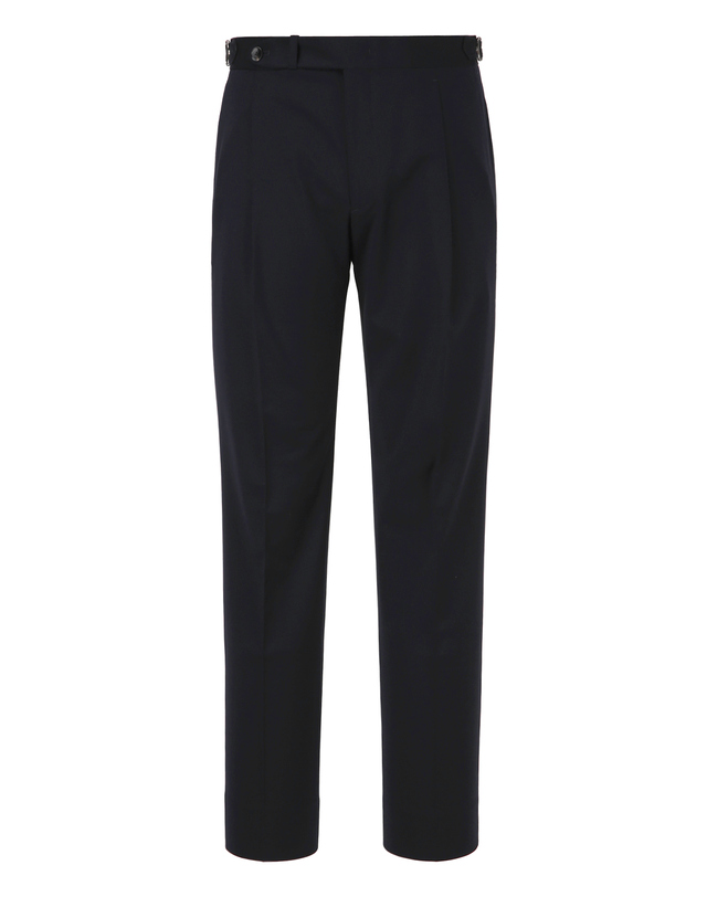 마에스트로 남성 다크네이비 울 블렌드 비즈니스 셋업 팬츠 (One Pleated Tapered Fit) 진한 네이비 착용컷