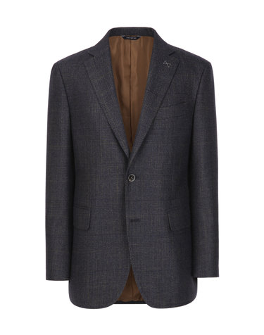 [LORO PIANA 원단] 라이트네이비 글렌체크 실크혼방 자켓