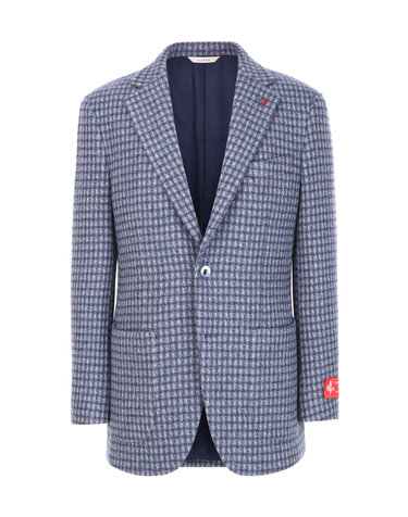 [ALBERO][PIACENZA] 페일블루 캐시미어 100 멜란지 위빙 자켓