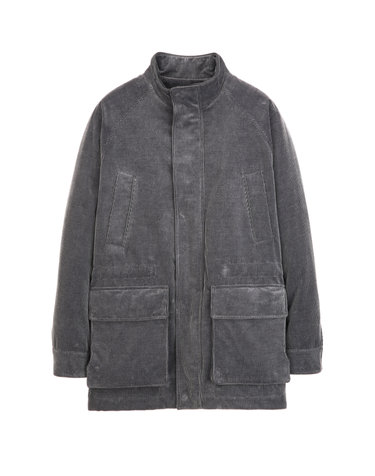 [ALBERO][ZEGNA] 다크그레이 코듀로이 캐시미어혼방 사파리 점퍼