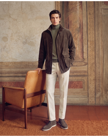 [ALBERO][ZEGNA] 브라운 코듀로이 캐시미어혼방 사파리 점퍼