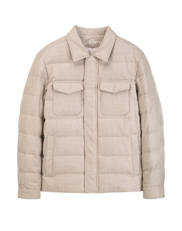 마에스트로 남성 [ALBERO][LORO PIANA 원단] 다크베이지 셔츠형 다운 점퍼
