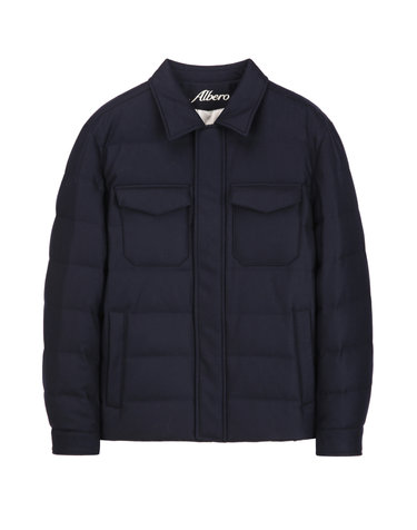 [ALBERO][LORO PIANA 원단] 네이비 셔츠형 다운 점퍼