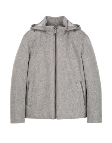 [ALBERO][LORO PIANA 원단] 그레이 캐시미어 후디드 다운 점퍼