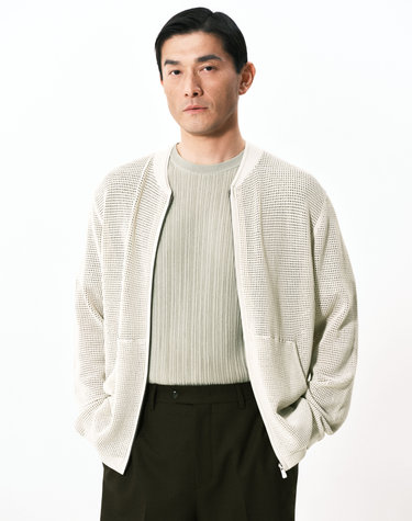 다크베이지 크로쉐 집업가디건