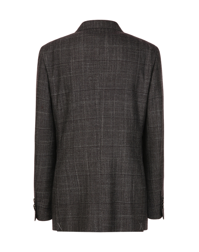마에스트로 남성 [LORO PIANA 원단] 다크와인 글렌체크 실크혼방 자켓 진한 와인 착용컷