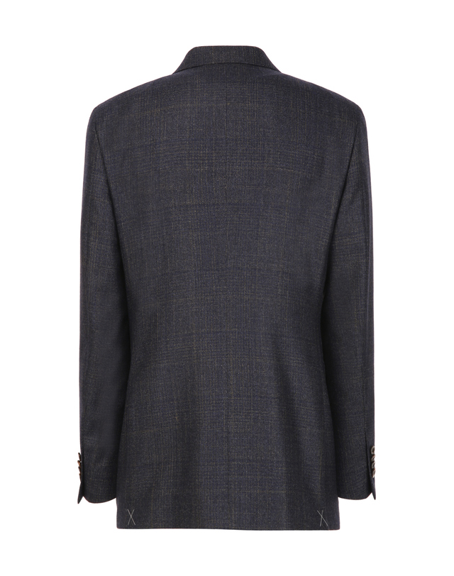 마에스트로 남성 [LORO PIANA 원단] 라이트네이비 글렌체크 실크혼방 자켓 밝은 네이비 착용컷