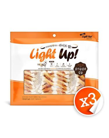 라이트업 닭가슴살과 칼슘껌 400g (실중량 260g)X3묶음