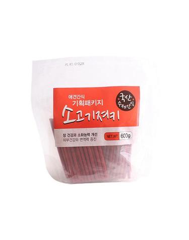 국산수제 애견간식 기획패키지 소고기져키 600g