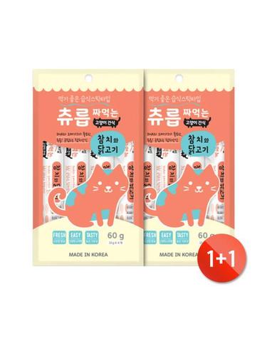 [1+1][츄릅] 짜먹는 참치_닭고기 60g 고양이간식