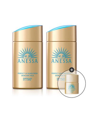 아넷사 퍼펙트 UV 선스크린 스킨케어 밀크 NA 60ml 2개세트 (전고객밀크샘플+수량별사은품)