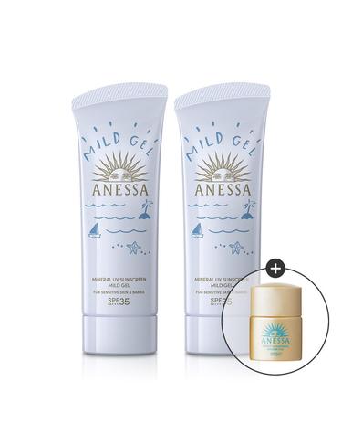 아넷사 미네랄 UV 선스크린 마일드 젤 90g 2개세트 (전고객밀크샘플+수량별사은품)