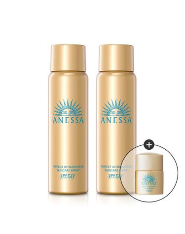 아넷사 퍼펙트 UV 선스크린 스킨케어 스프레이 60g 2개세트 (전고객밀크샘플+수량별사은품)