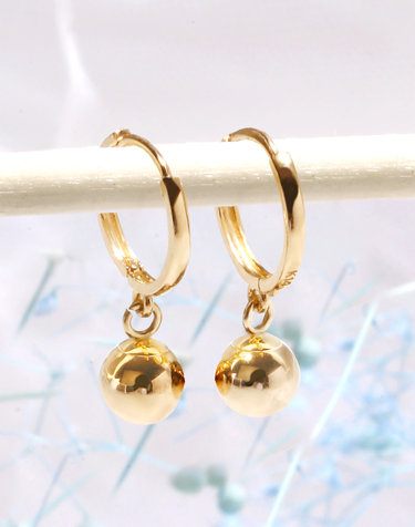 [제메이스] 14K 3mm 볼륨 볼 원터치 귀걸이