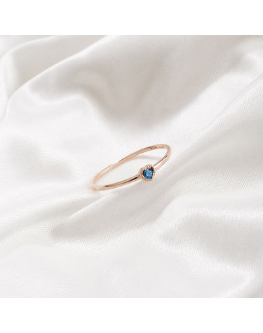 18k 반지 피콕 블루 큐빅 링