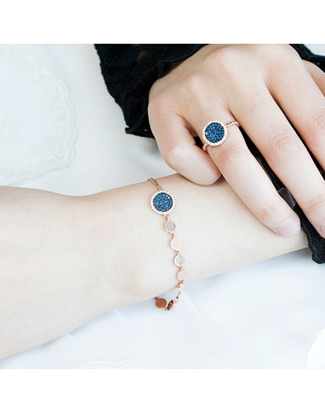 디유아모르 14k 팔찌 블루문 브레이슬릿 착용컷
