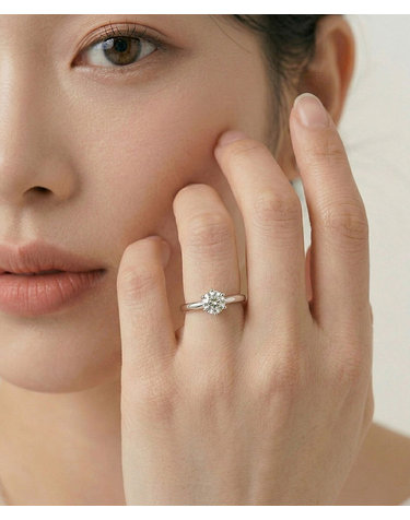디유아모르 퓨어 아우라 모이사나이트 반지 1캐럿 시뮬럿 다이아 실버925 6프롱 13호