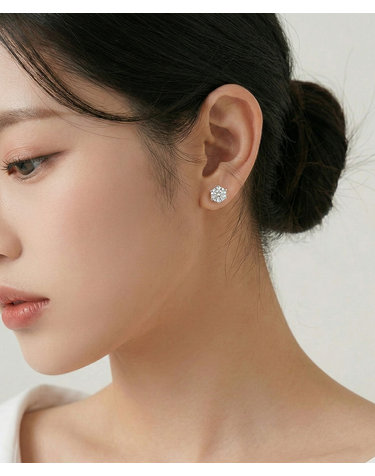 디유아모르 퓨어 아우라 모이사나이트 귀걸이 한쌍 2캐럿 시뮬럿 다이아 실버925 6프롱