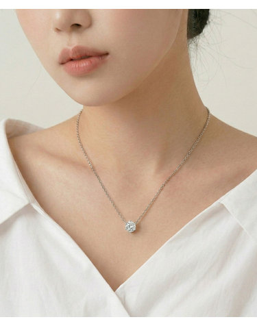 디유아모르 퓨어 아우라 모이사나이트 목걸이 1캐럿 1스톤 시뮬럿 다이아 실버925 6프롱